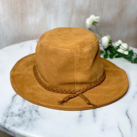 Free People Accessories - FREE PEOPLE Tennessee Brown Leather Bucket Hat